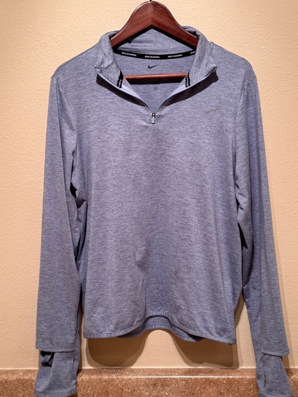 Nike Dri-Fit - Women's 1/4 -Zip Running Pullover - Size "L" - Heathered Gray